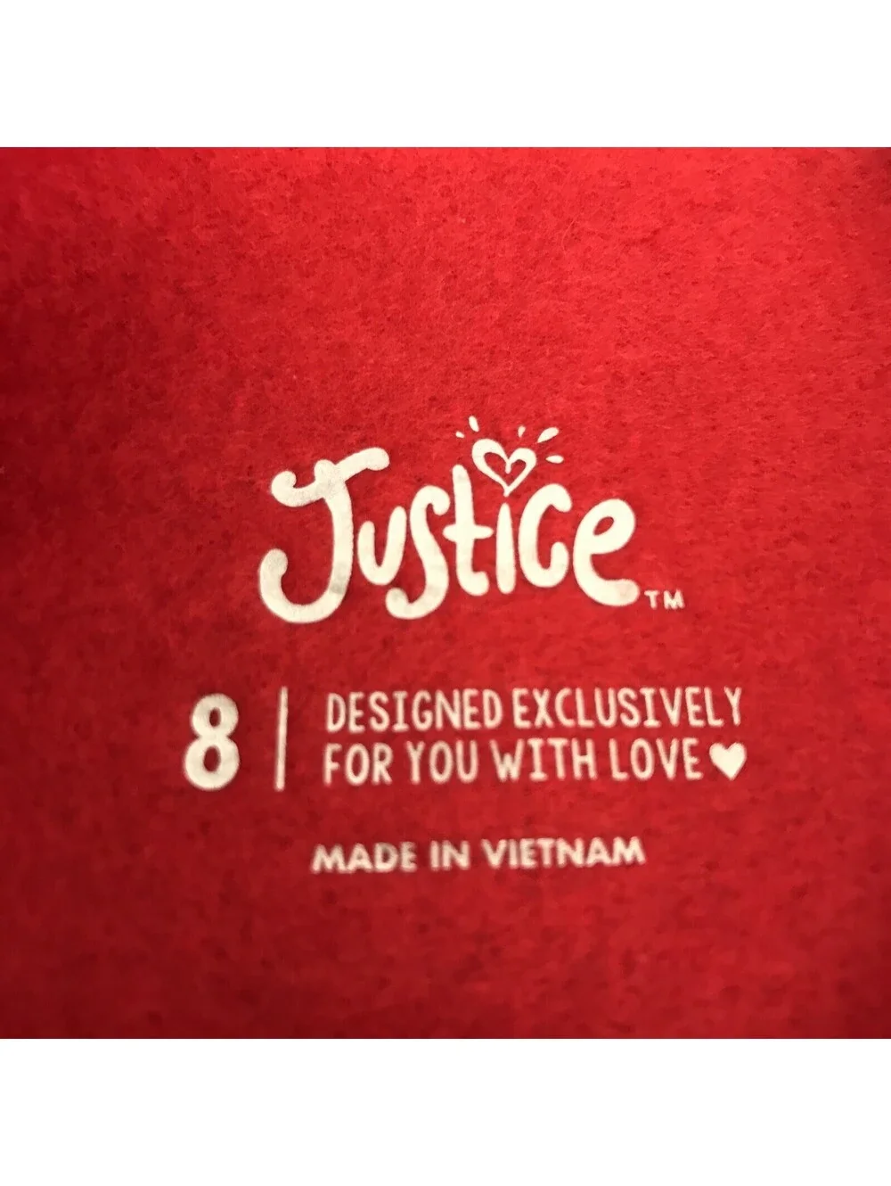 Justice sweatshirt red